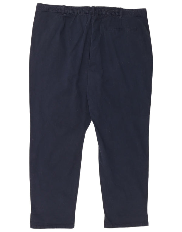 Pantaloni chino affusolati da donna M&Co UK 22 3XL W42 L29 Cotone blu navy