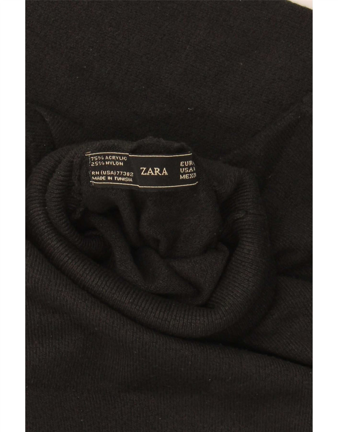 Maglione maglione collo alto da donna Zara UK 12 acrilico nero medio