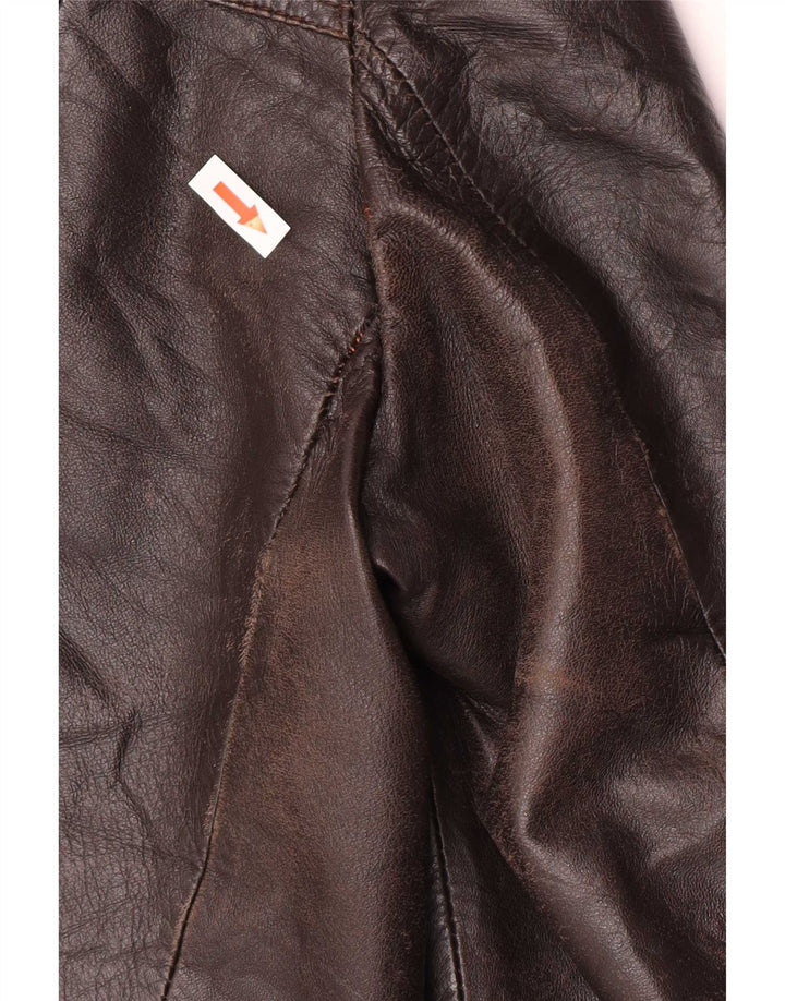 Giacca in pelle vintage da uomo UK 40 grande marrone