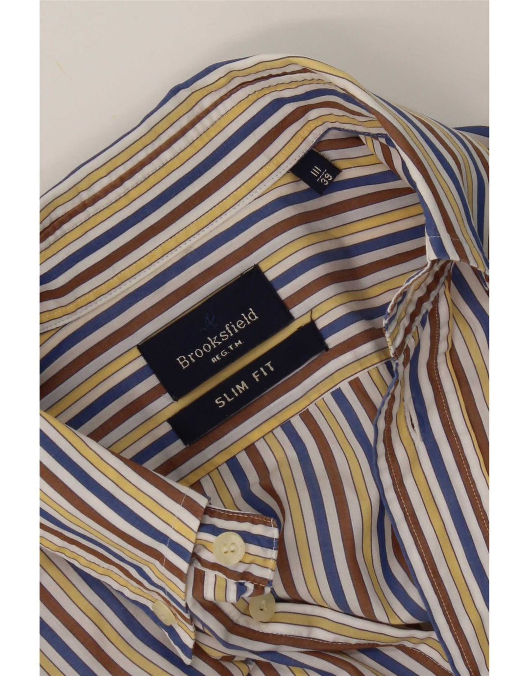 Camicia slim fit da uomo Brooksfield taglia 39 gessato medio multicolore