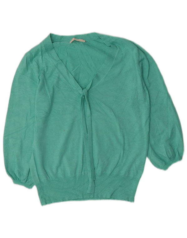 Maglione da donna Marks & Spencer con maniche a 3/4 e scollo a V UK 14 Verde medio