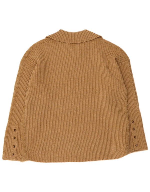 Maglione maglione collo alto da donna Indi & Cold UK 14 Lana beige medio