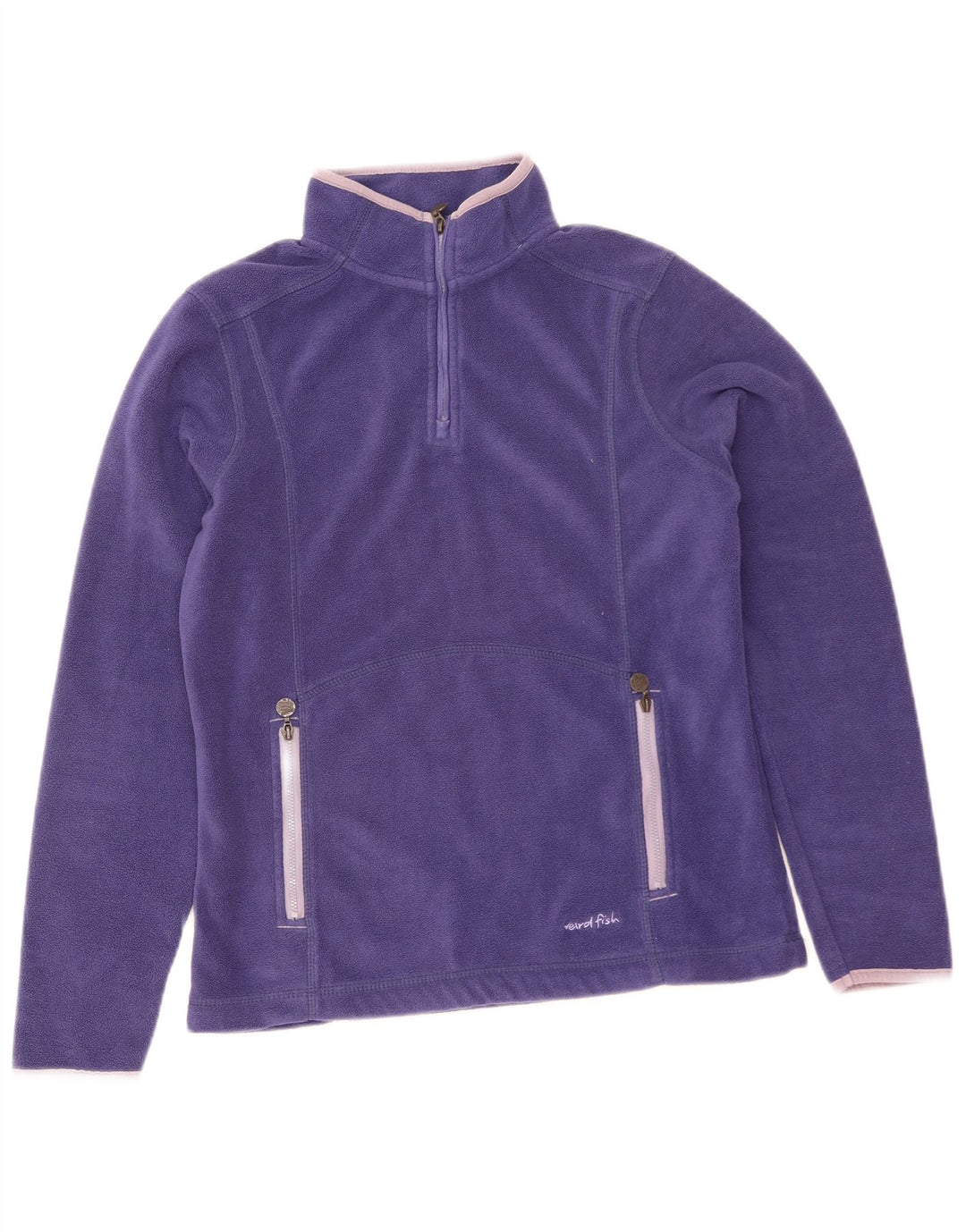 Maglione in pile da donna con collo con zip Weird Fish UK 10 piccolo poliestere viola
