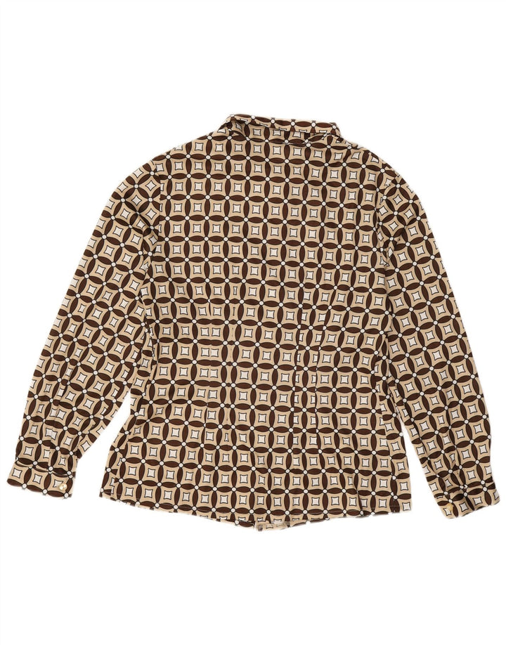 Camicia da donna VINTAGE UK 16 Lana geometrica beige grande