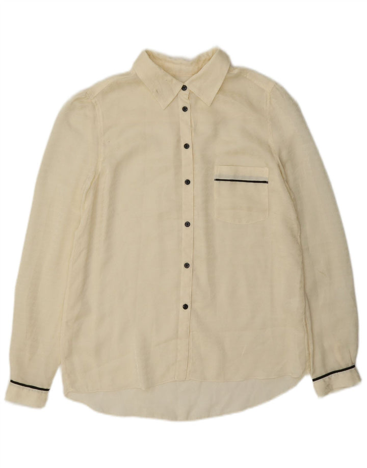 Camicetta da donna trasparente Gap UK 6 XS poliestere bianco sporco
