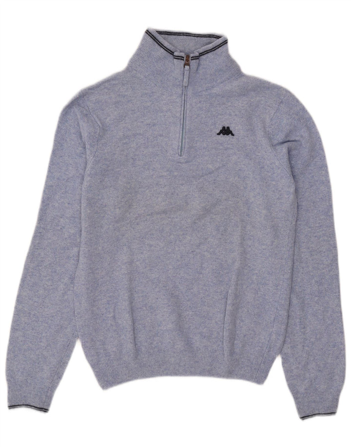 Maglione Kappa da uomo con zip e collo piccolo in lana blu