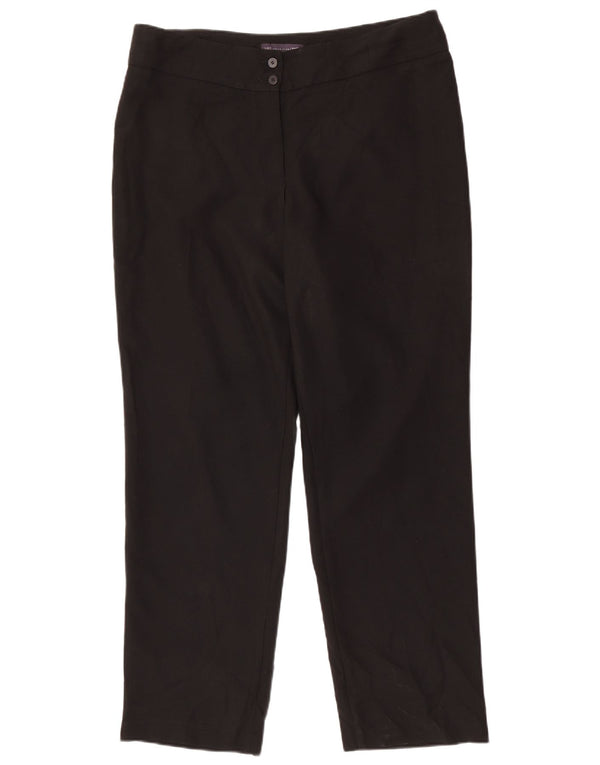 Pantaloni casual dritti da donna Marks & Spencer UK 16 Large W36 L31 Neri