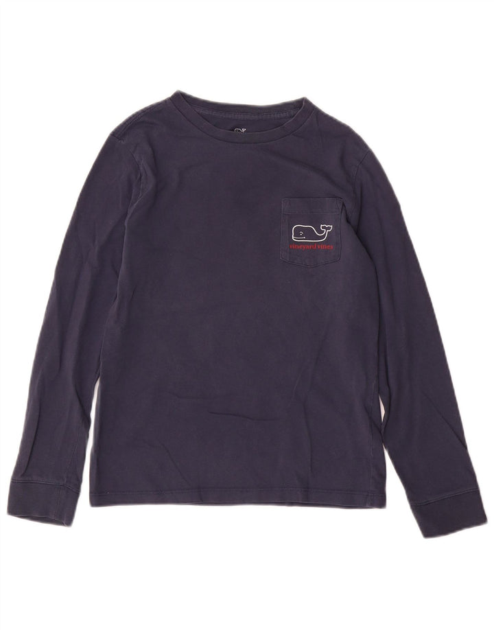 VINEYARD VINES Top grafico per ragazzi a maniche lunghe 8-9 anni Piccolo blu natalizio