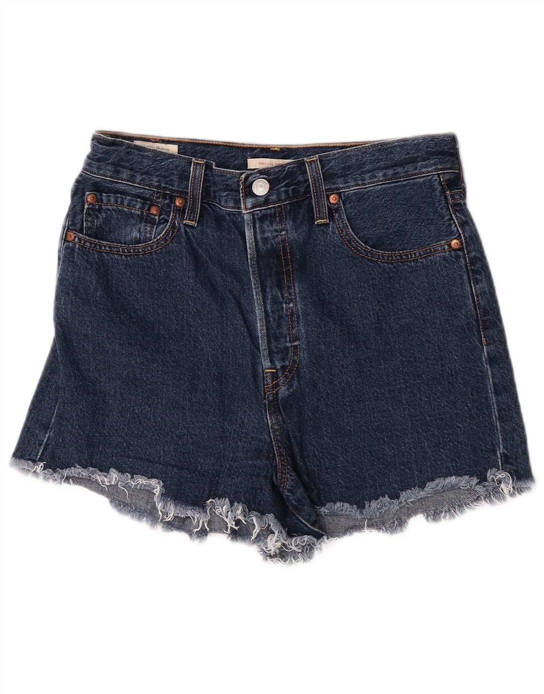 Pantaloncini di jeans Ribcage da donna Levi's W29 cotone blu navy medio