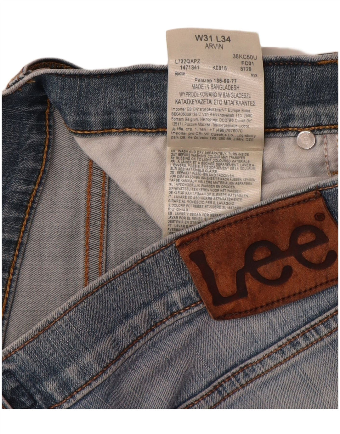 Jeans Lee Arvin Slim da uomo W31 L34 cotone blu