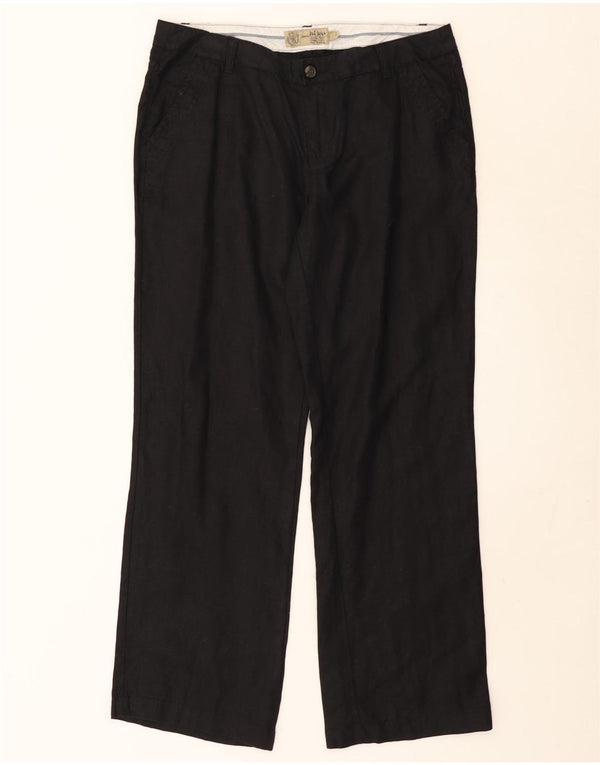 Pantaloni chino dritti da donna Fat Face UK 14 Large W36 L31 Lino nero