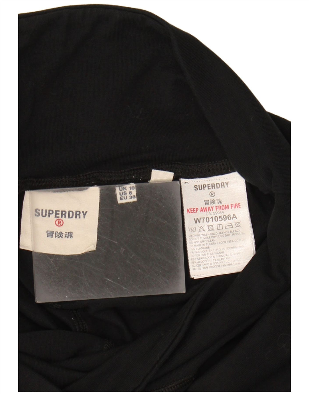 SUPERDRY Womens Graphic Leggings UK 10 Small Black Cotton
