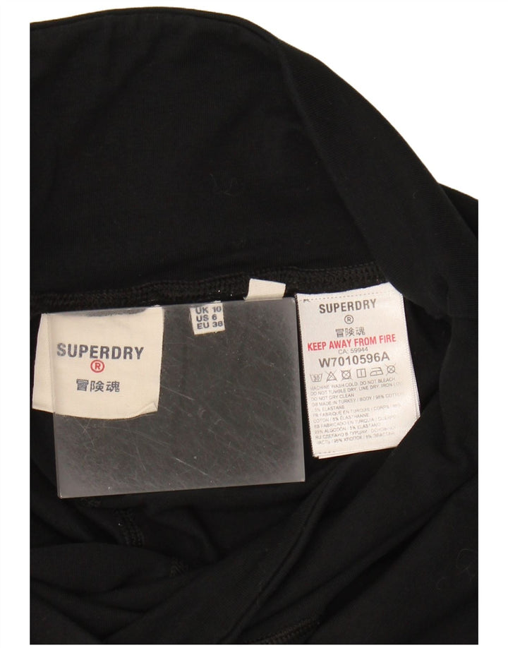 SUPERDRY Womens Graphic Leggings UK 10 Small Black Cotton