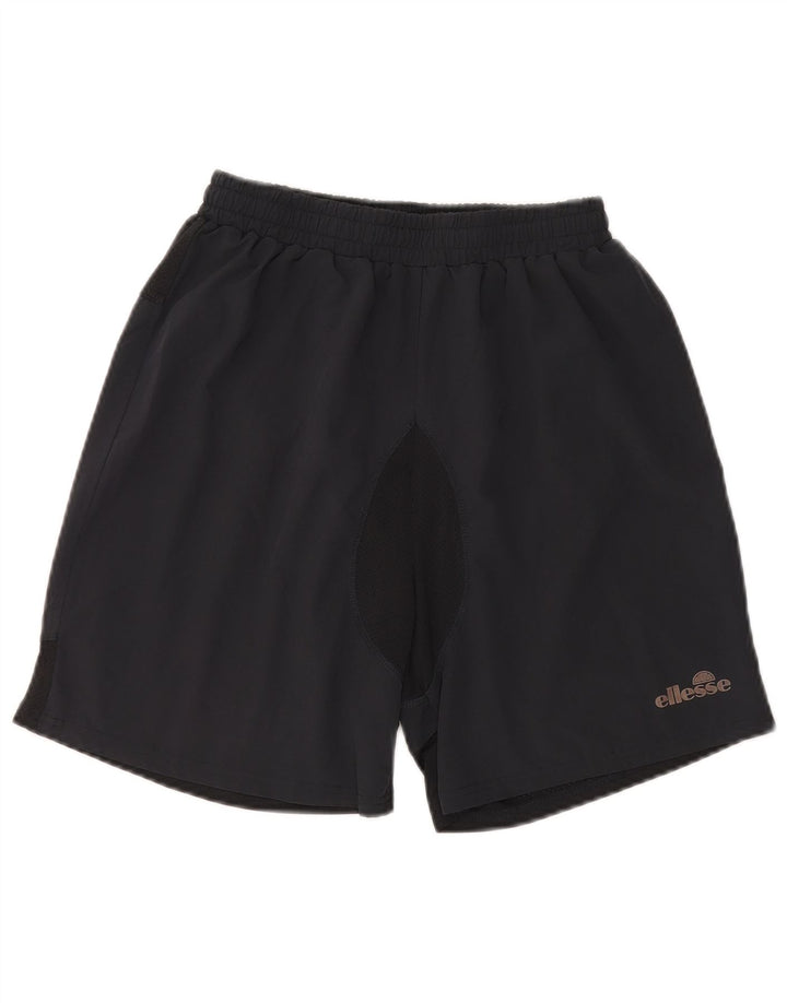 Pantaloncini sportivi da uomo Ellesse, poliestere color block medio nero