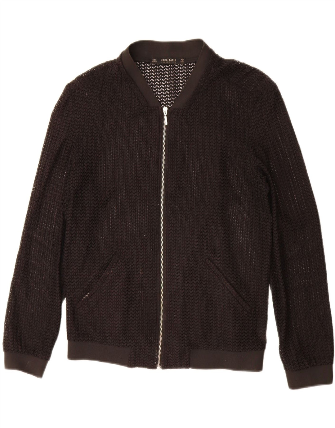 Giubbotto bomber trasparente da donna Zara UK 14 medio nero