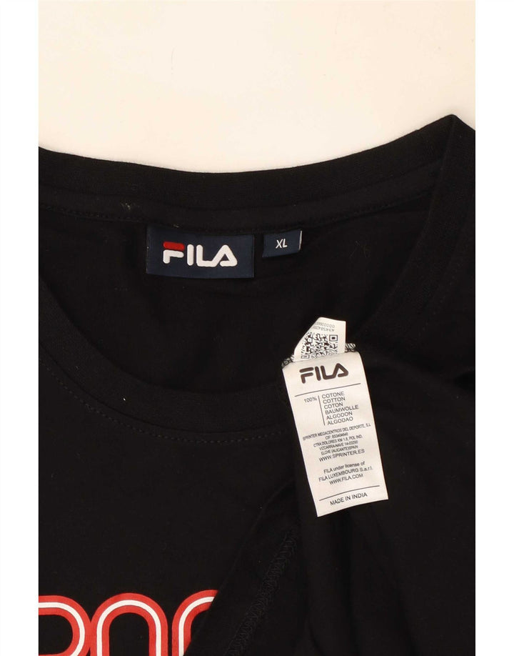 Maglietta grafica da uomo Fila Top XL Nera