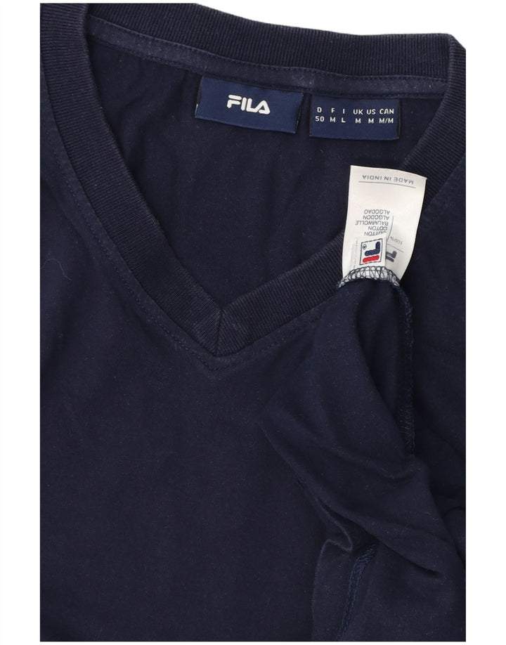 T-shirt da uomo FILA Top medio in cotone blu navy
