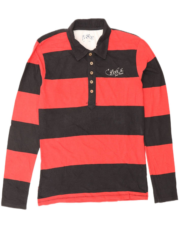 Polo da rugby a maniche lunghe con grafica LEVI'S, cotone a righe rosse grandi