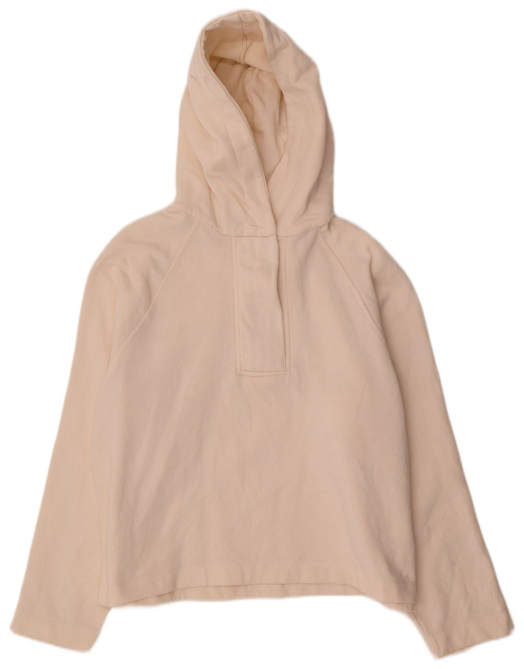 Maglione oversize con cappuccio da donna Zara UK 14 cotone bianco sporco medio