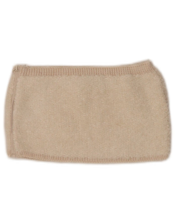 Top corto in maglia da donna Zara UK 8 piccolo in acrilico beige