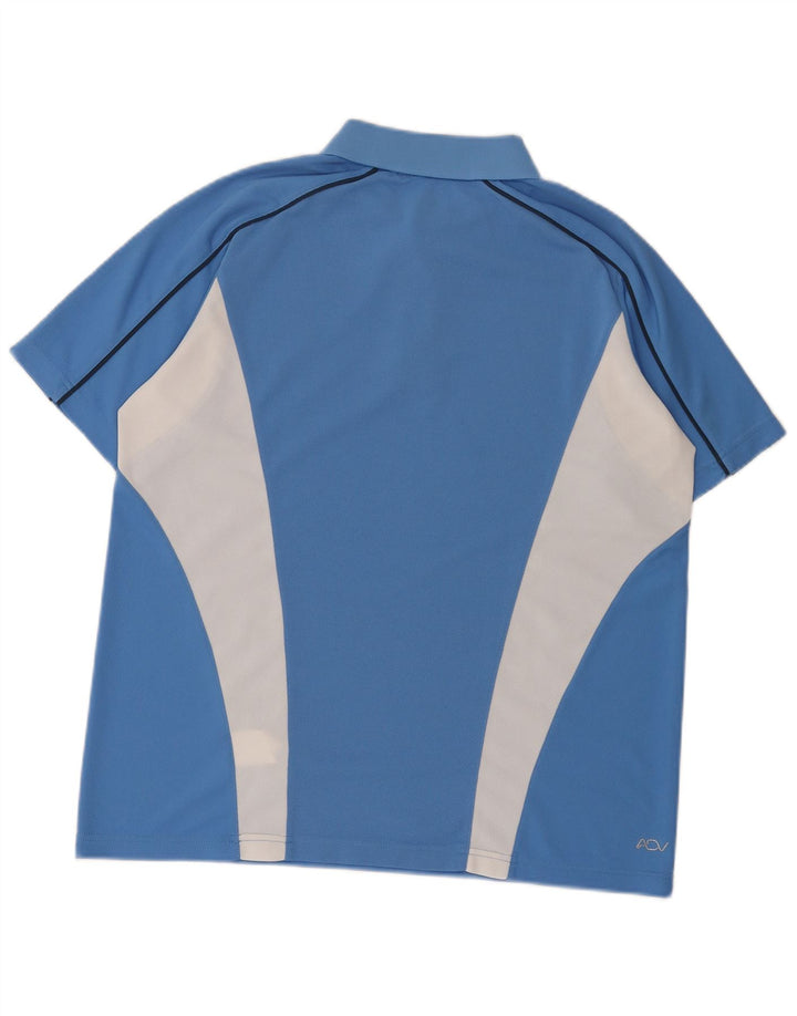 Polo da uomo Ellesse color block blu medio