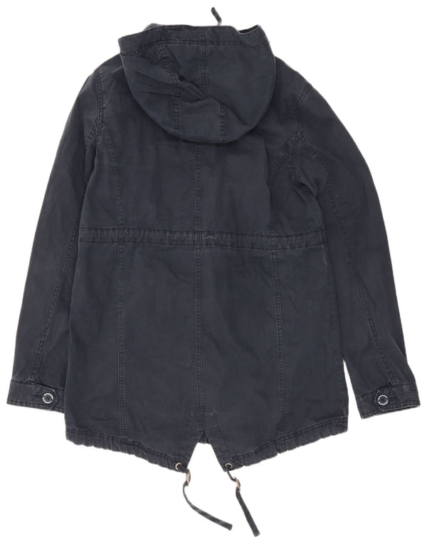Giacca Parka da donna con cappuccio Superdry UK 16 Large Blu Navy Cotone
