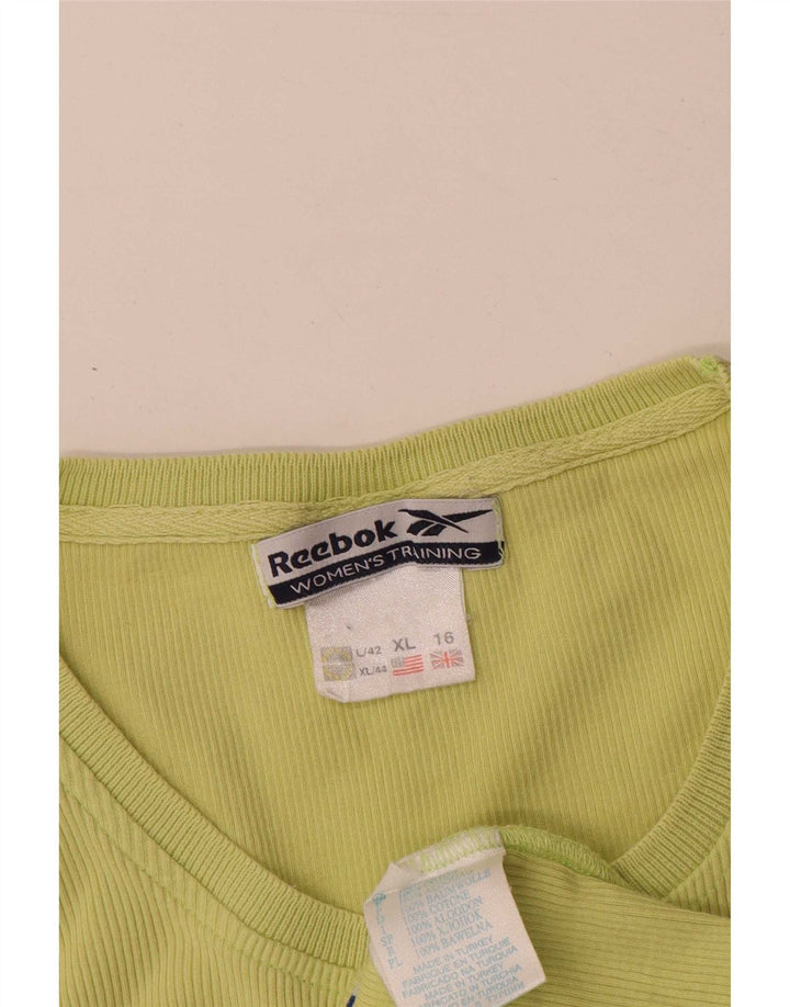 Canottiera Reebok da donna UK 16 grande verde cotone