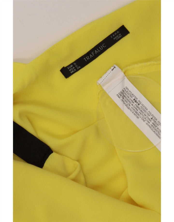 Canottiera oversize da donna Zara UK 10 piccola in poliestere giallo