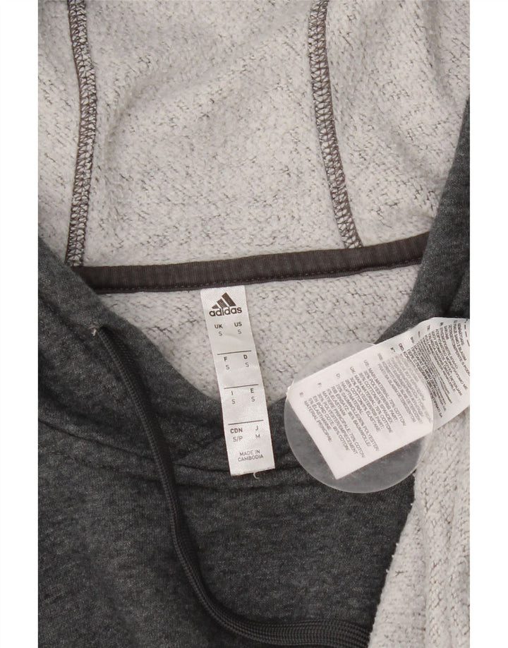 Felpa con cappuccio da uomo Adidas Small in cotone grigio
