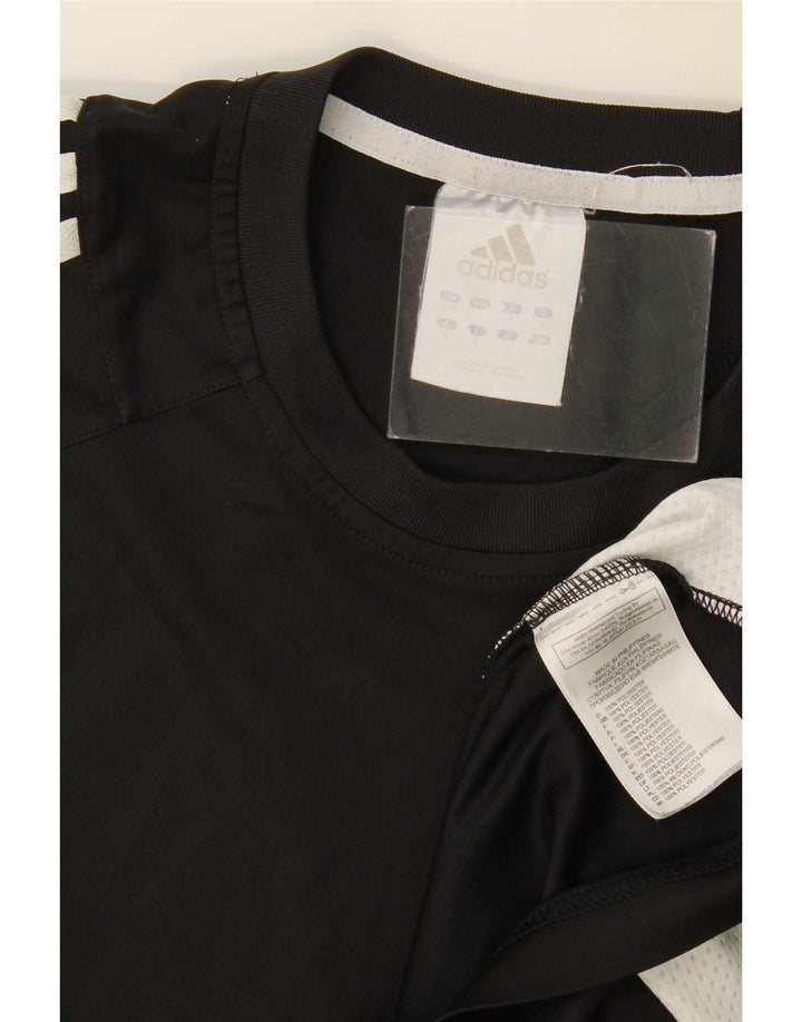 T-shirt da uomo Adidas Top in poliestere color block medio nero