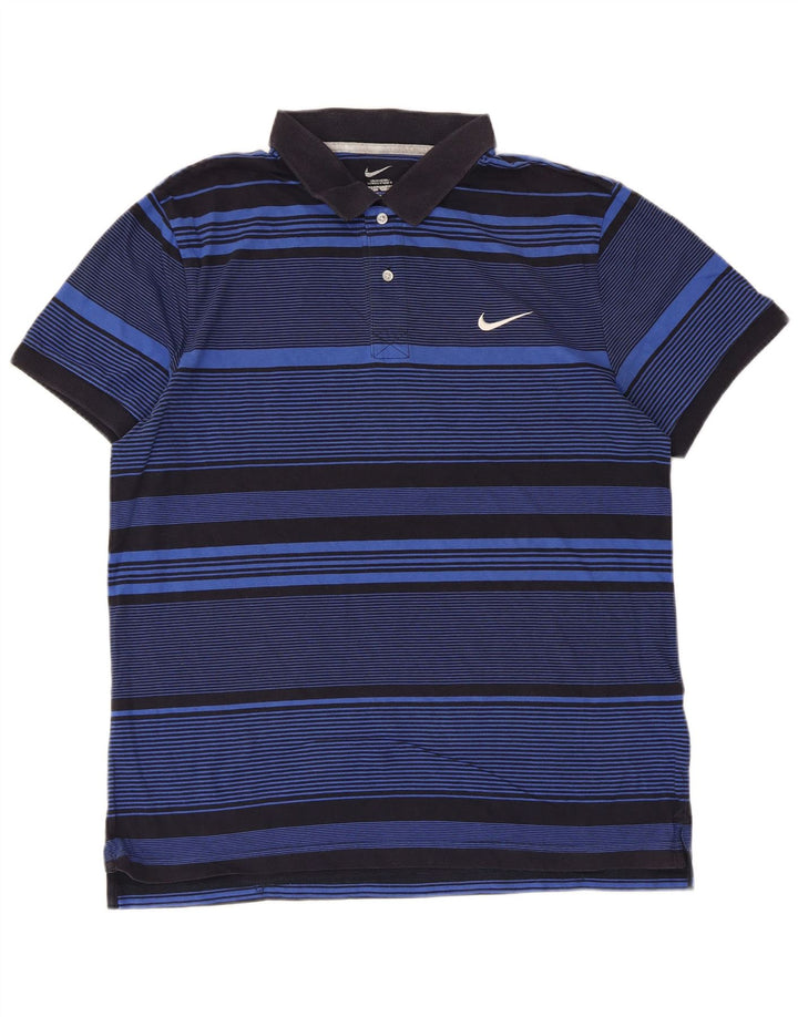 Polo Nike da uomo in cotone a righe grandi blu