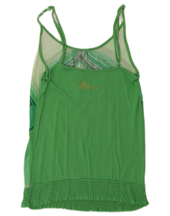 DESIGUAL Donna Graphic Cami Top UK 12 Verde medio geometrico