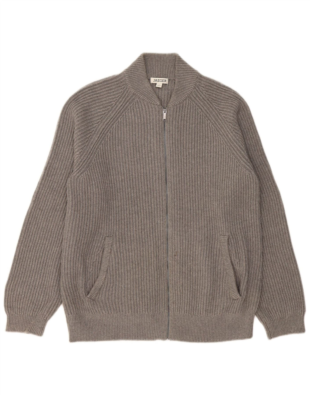 Maglione cardigan da uomo JAEGER grande in cotone grigio