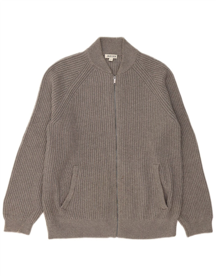Maglione cardigan da uomo JAEGER grande in cotone grigio