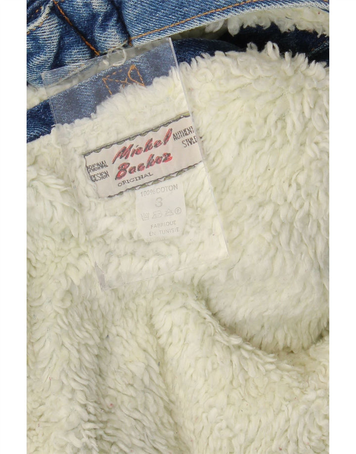 Giacca in denim Sherpa da uomo Michel Bachoz UK 40 grande cotone blu