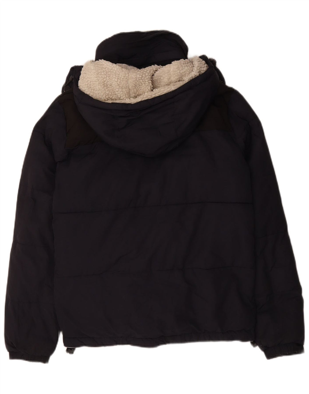 Giacca imbottita con cappuccio da uomo Superdry UK 36 Small poliestere blu navy
