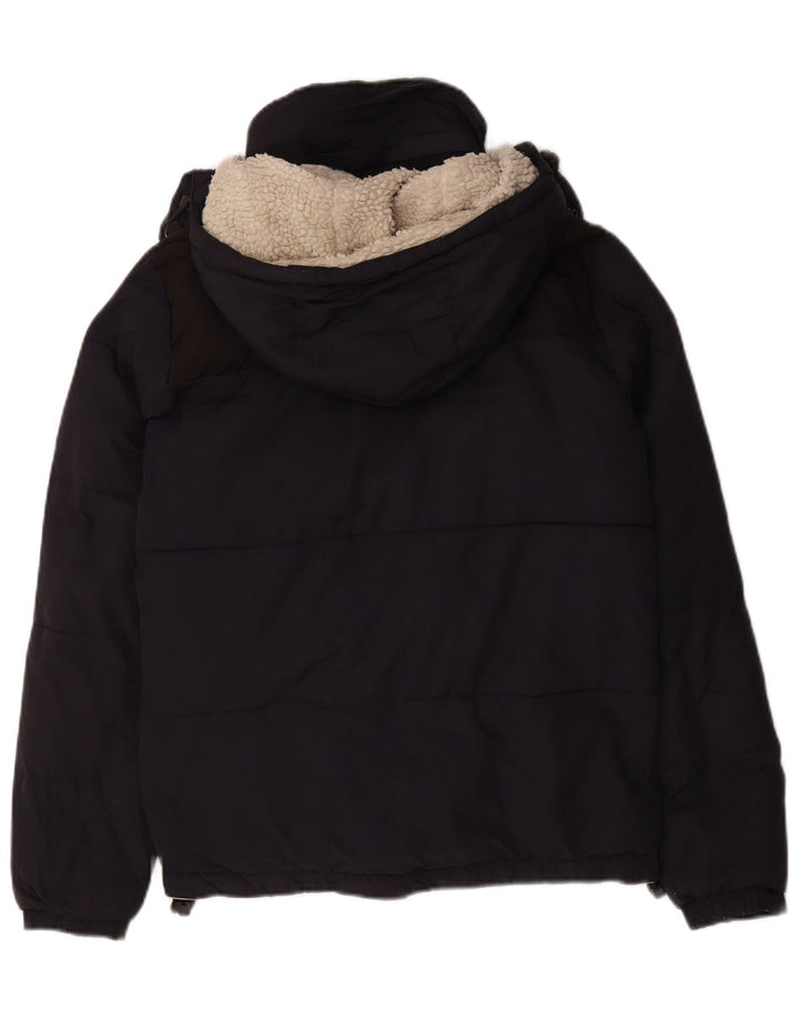 Giacca imbottita con cappuccio da uomo Superdry UK 36 Small poliestere blu navy