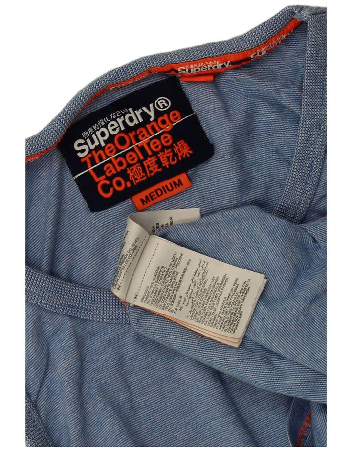 Canotta da uomo SUPERDRY in cotone gessato blu medio