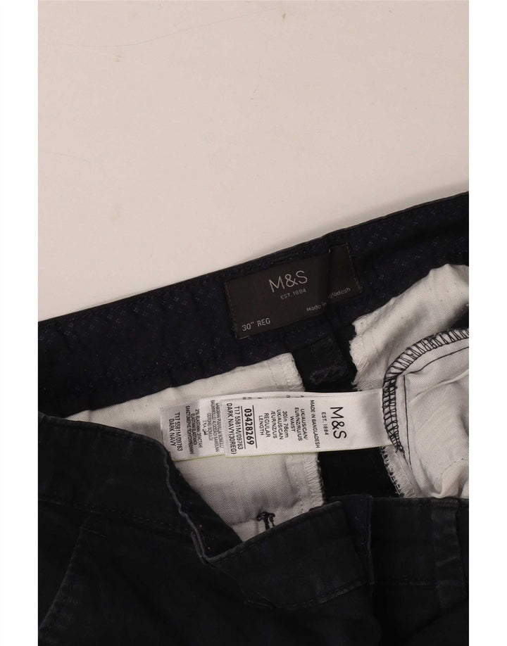 Pantaloncini chino da uomo Marks & Spencer W30 cotone blu navy medio