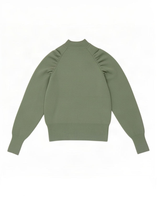 Topshop Maglione da donna con collo alto e corto UK 6 XS Acrilico verde