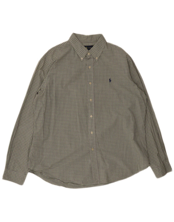 Camicia Ralph Lauren da uomo su misura XL in cotone scozzese verde