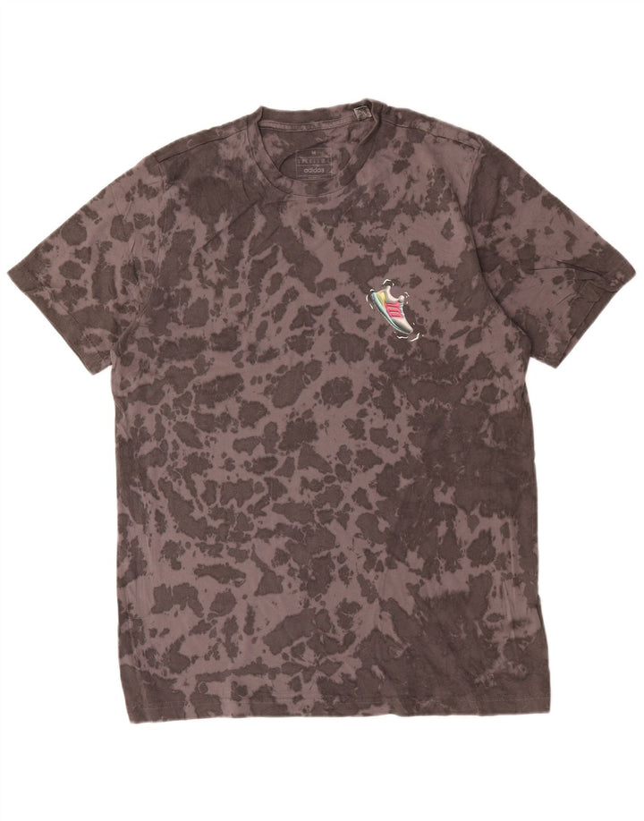T-shirt da uomo Adidas Top in cotone tie-dye grigio medio