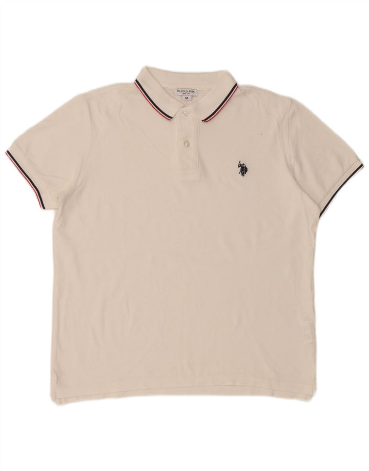U.S. POLO ASSN. Mens Polo Shirt Medium White Cotton