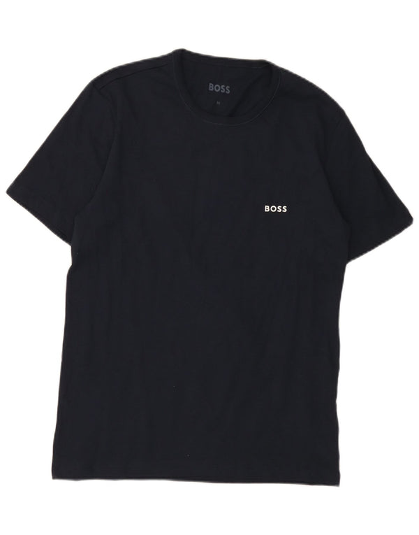 T-shirt da uomo Hugo Boss Top in cotone blu navy medio