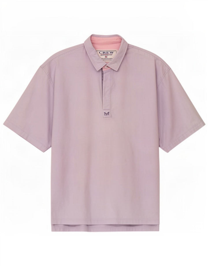 Crew Clothing Camicia pullover a maniche corte da uomo XL in cotone viola