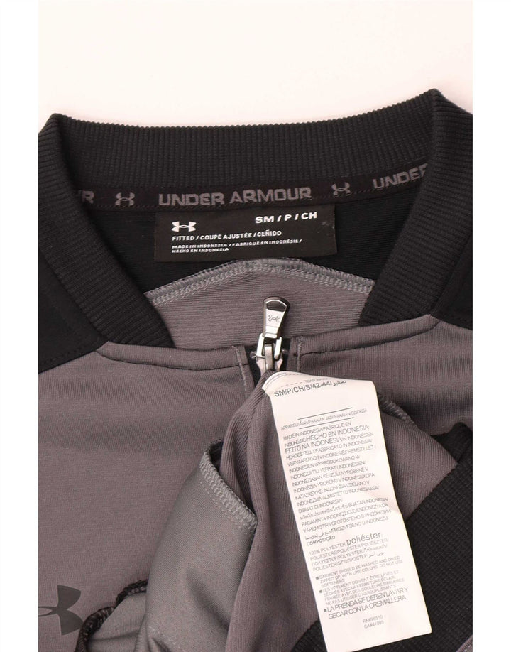 Giacca da ginnastica da uomo Under Armour piccola in poliestere color block grigio