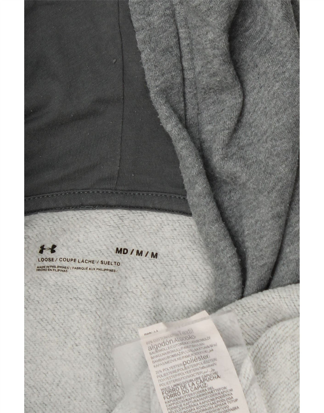 Felpa con cappuccio da uomo Under Armour in cotone chiazzato grigio medio