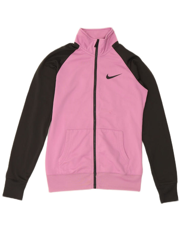 Giacca da tuta da donna NIKE UK 10 Small Rosa Poliestere color block