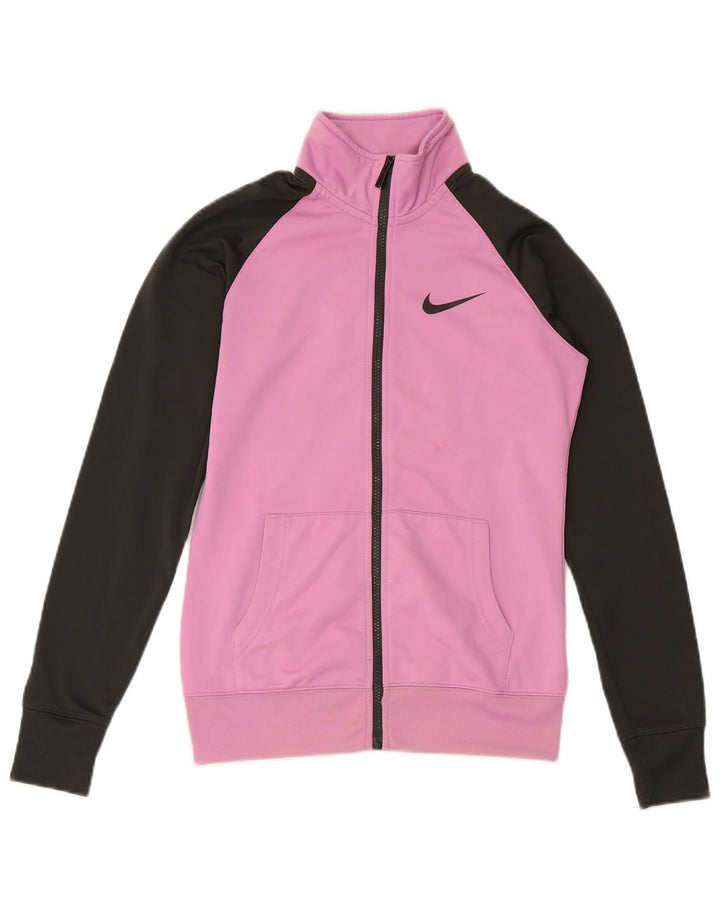 Giacca da tuta da donna NIKE UK 10 Small Rosa Poliestere color block