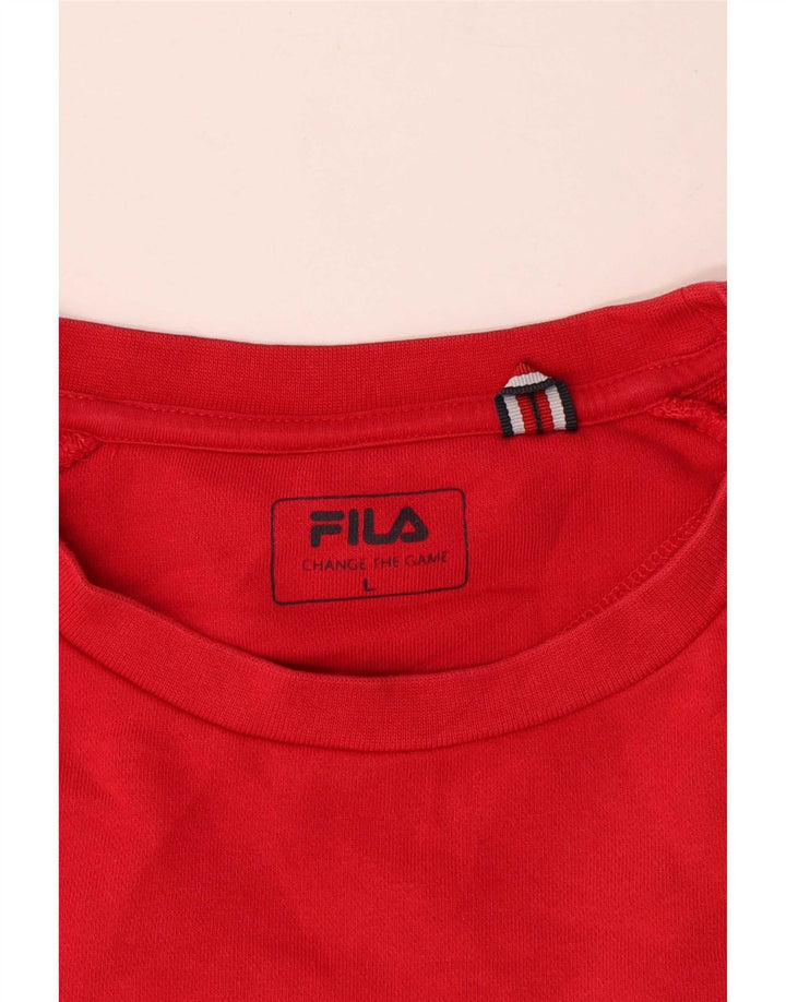 Fila Felpa grafica da uomo Maglione grande in cotone color block multicolore